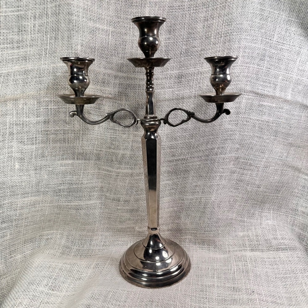 Godinger Butler's Pantry Silver Plated 3 Light Candelabra Candle Holder 13 inch